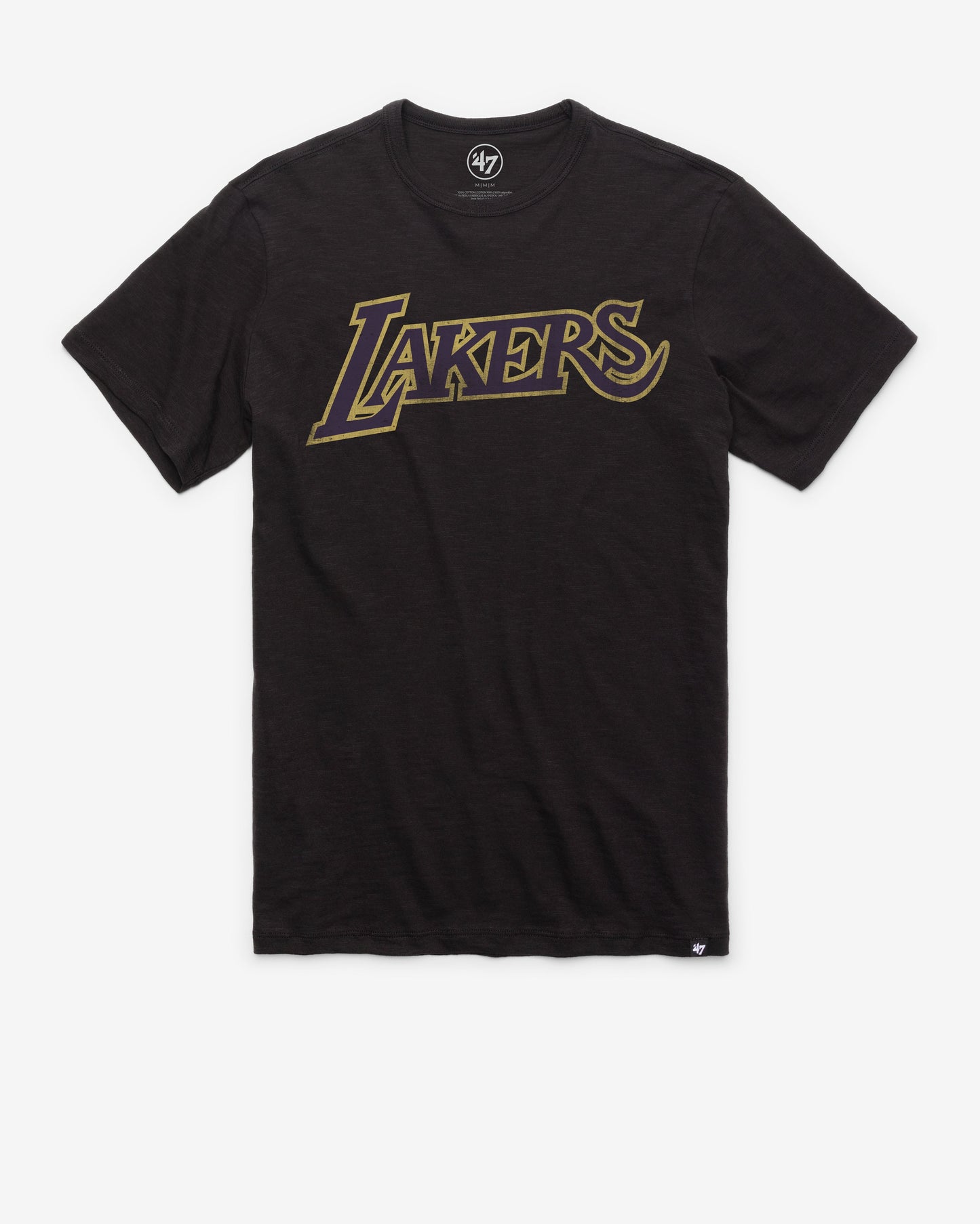 LOS ANGELES LAKERS HARDWOOD CLASSICS GRIT WORDMARK '47 SCRUM TEE Official NBA Fan Gear
