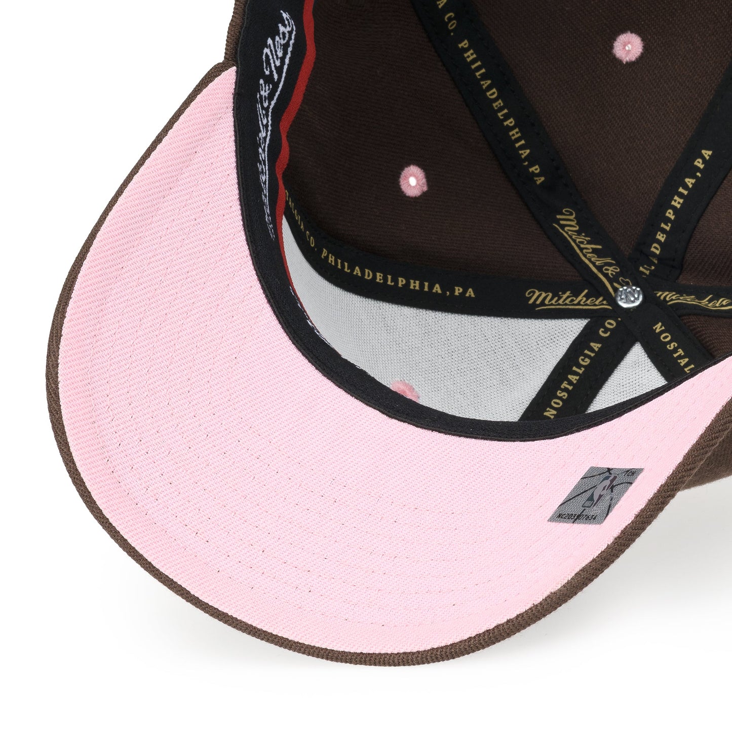 Toronto Raptors NBA Brown Sugar Bacon Classic Red Snapback Mitchell & Ness Brown/Pink Official NBA Fan Gear