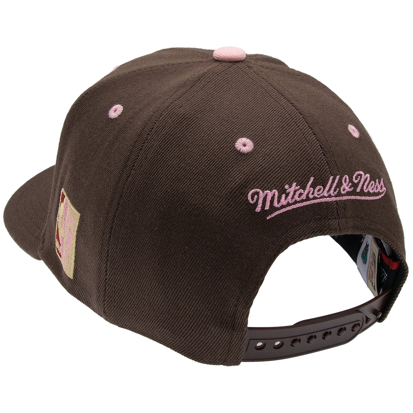 Vancouver Grizzlies NBA Brown Sugar Bacon Classic Red Snapback Mitchell & Ness Brown/Pink Official NBA Fan Gear