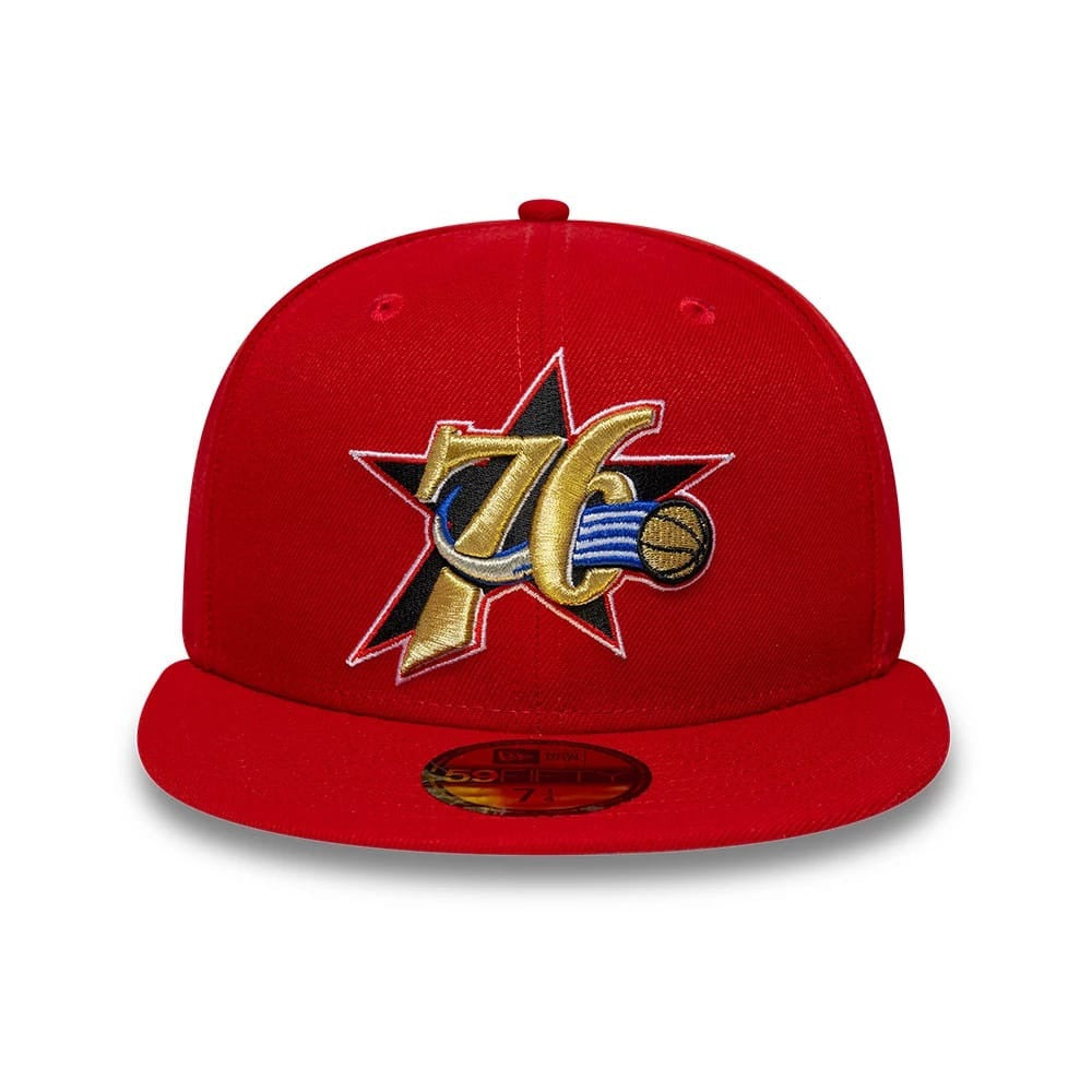Philadelphia 76ers NBA Hardwood Classic 59FIFTY Fitted New Era Red Official NBA Fan Gear