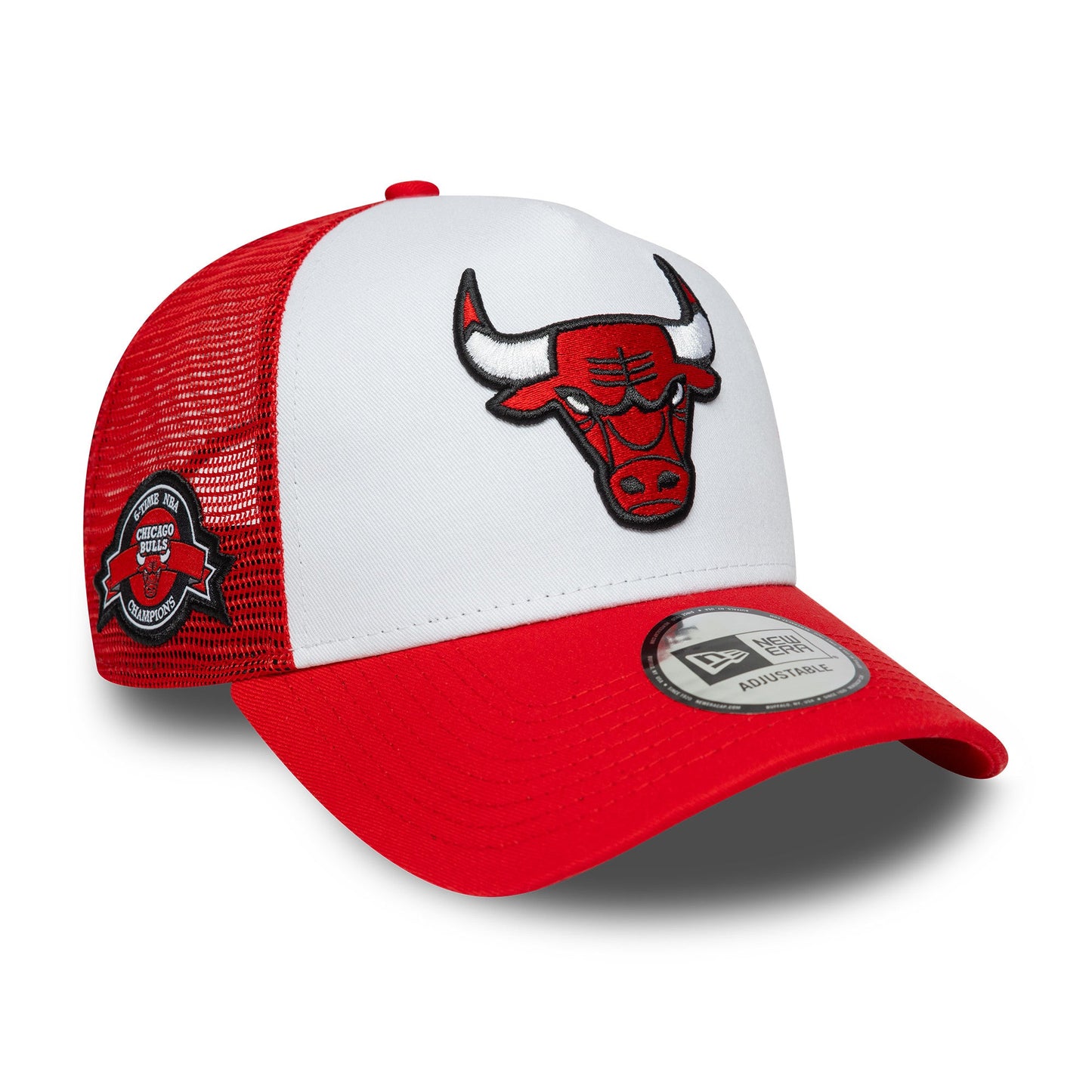 Chicago Bulls NBA Trucker Snapback Side Patch New Era White/Red Official NBA Fan Gear