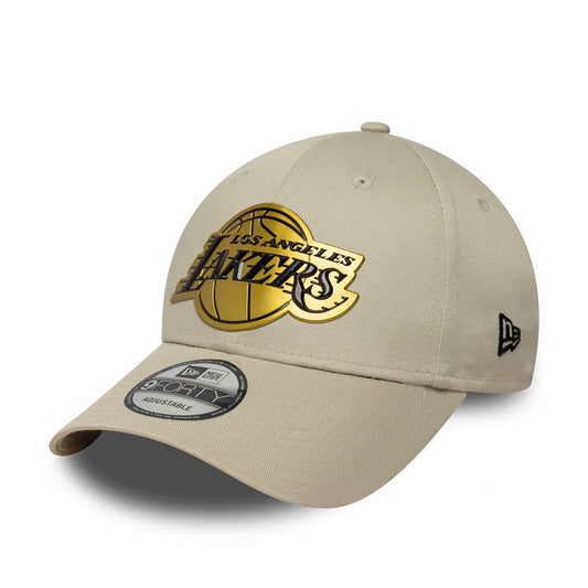 Los Angeles Lakers NBA Metallic 9Forty New Era Snapback Stone Official NBA Fan Gear