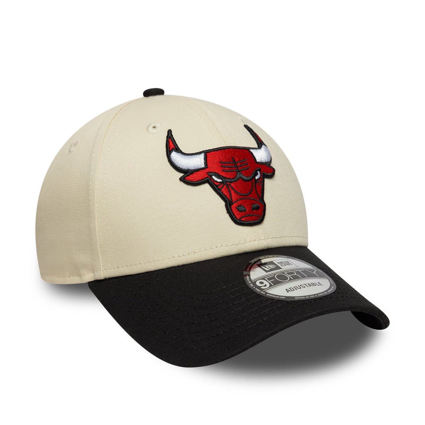 Chicago Bulls NBA Colourblock 9Forty New Era Cream/Black Official NBA Fan Gear