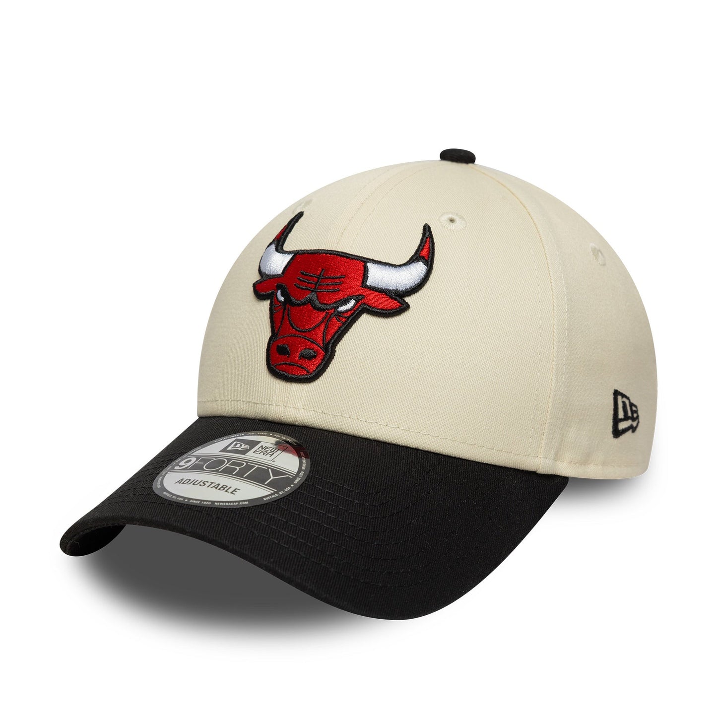 Chicago Bulls NBA Colourblock 9Forty New Era Cream/Black Official NBA Fan Gear