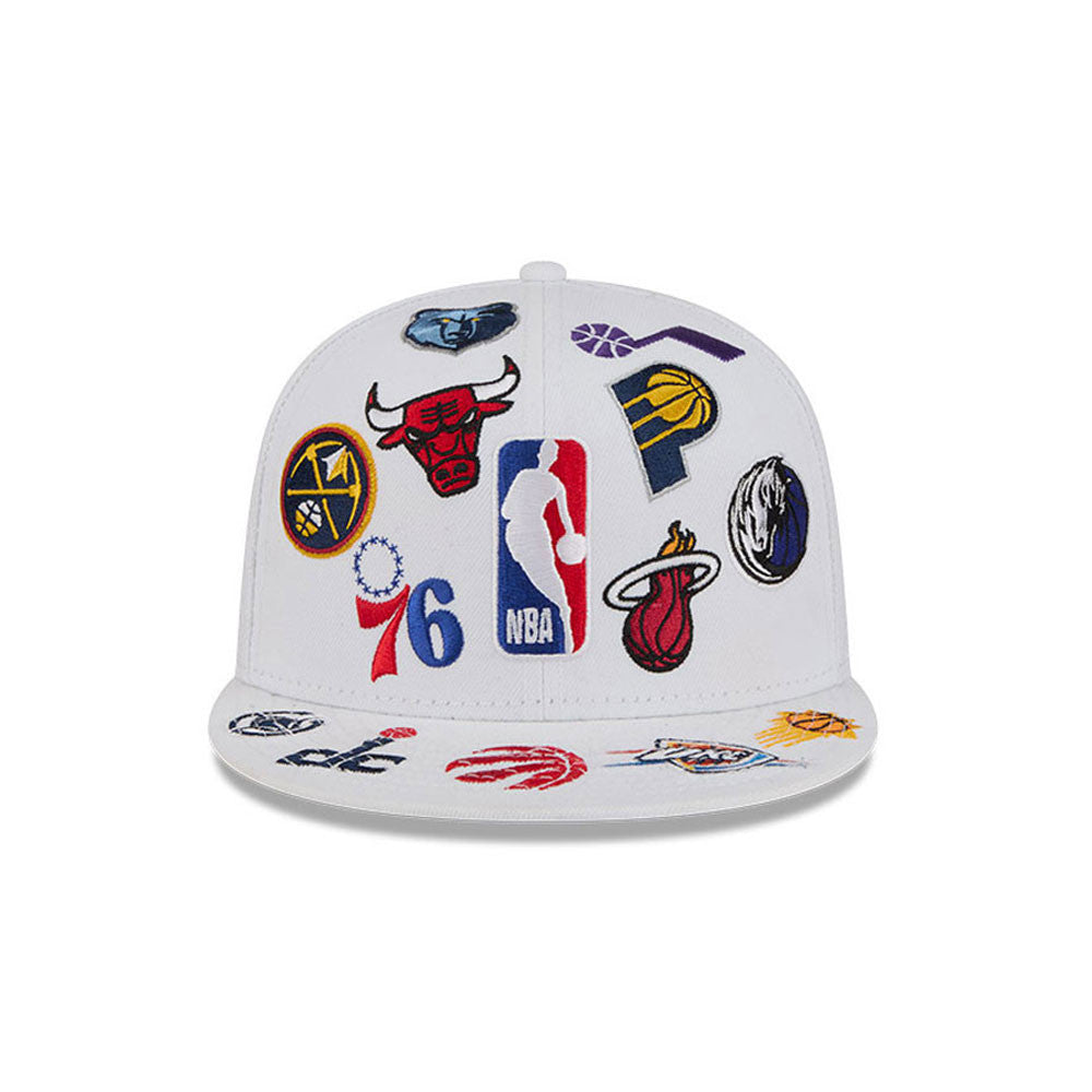 NBA All Over Patch 59FIFTY New Era White Official NBA Fan Gear