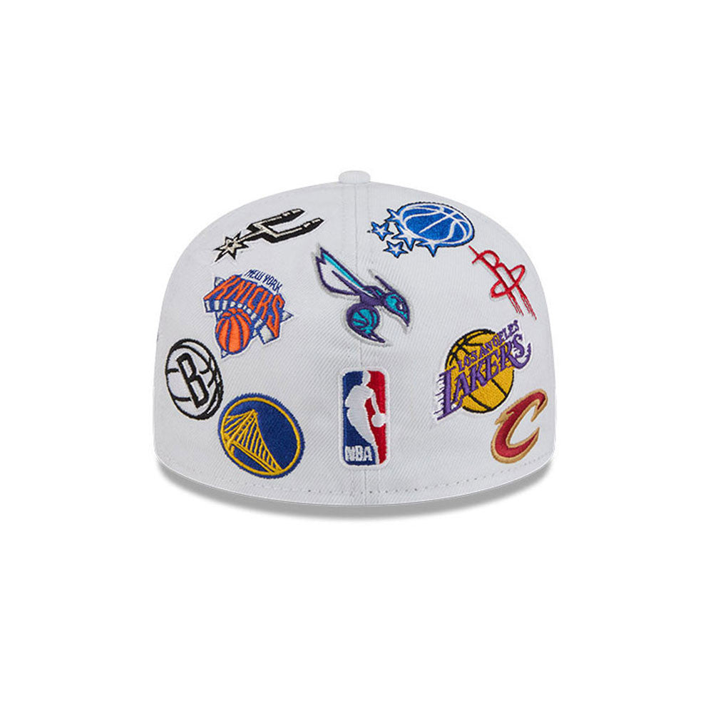 NBA All Over Patch 59FIFTY New Era White Official NBA Fan Gear