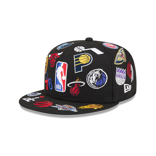 NBA All Over Patch 59FIFTY New Era Black Official NBA Fan Gear