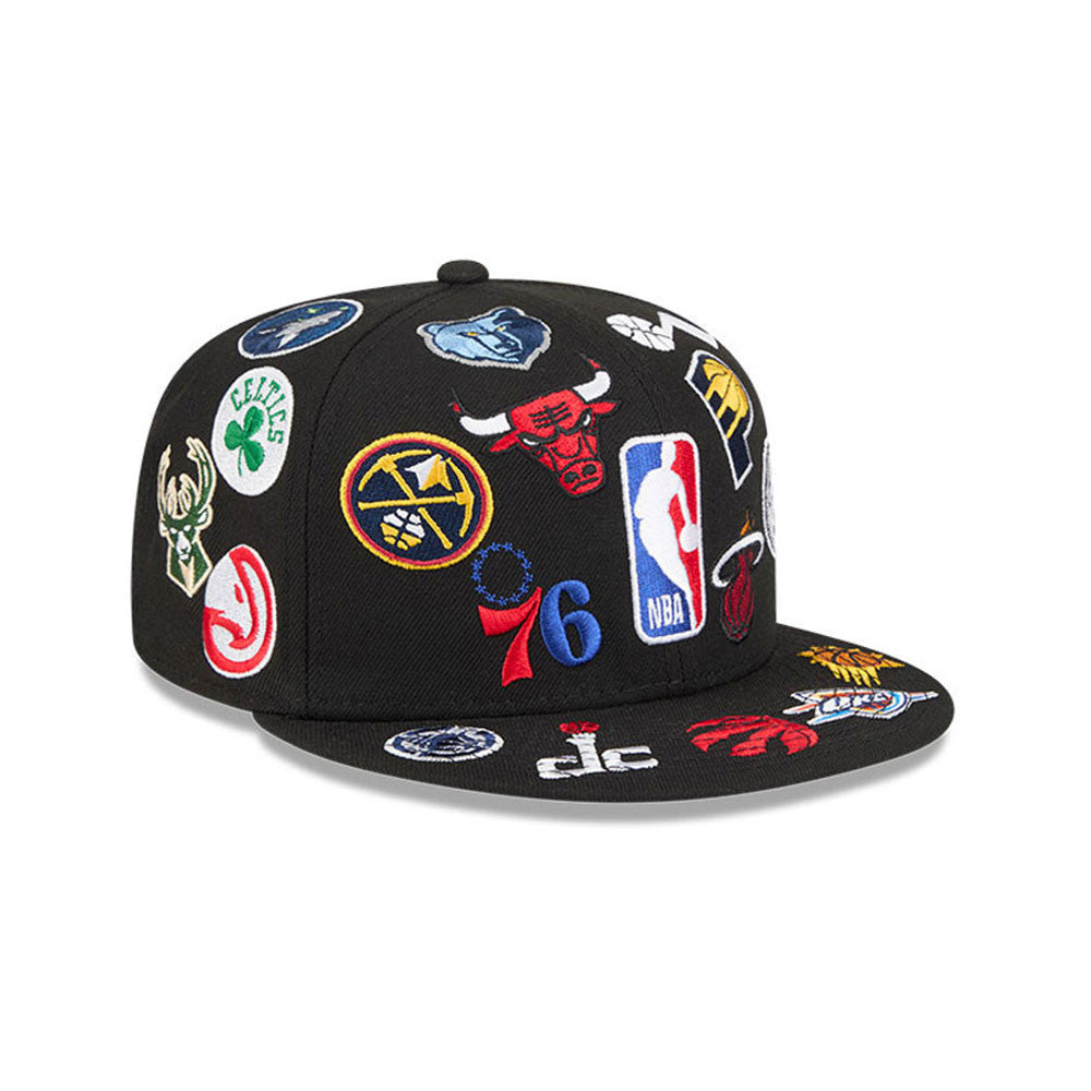 NBA All Over Patch 59FIFTY New Era Black Official NBA Fan Gear
