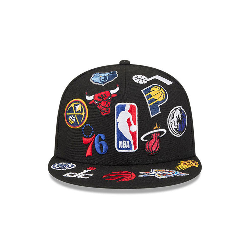 NBA All Over Patch 59FIFTY New Era Black Official NBA Fan Gear