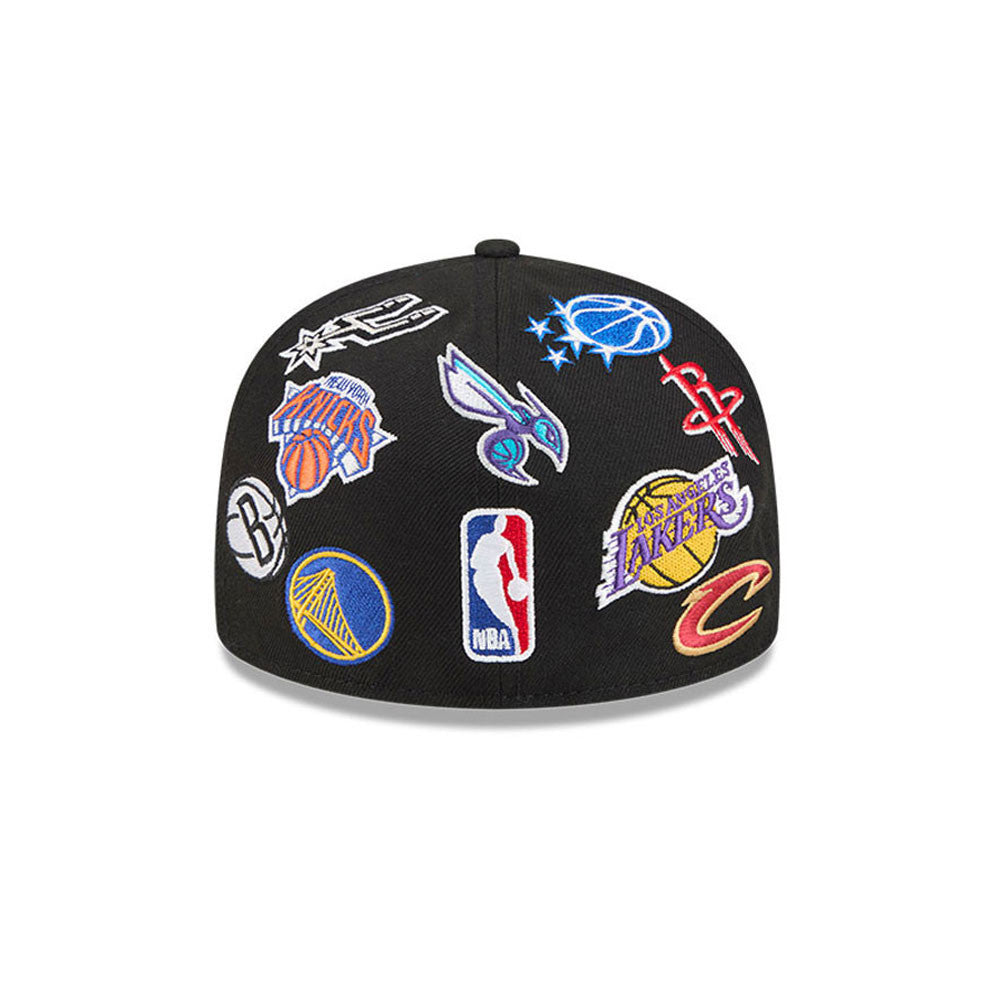 NBA All Over Patch 59FIFTY New Era Black Official NBA Fan Gear