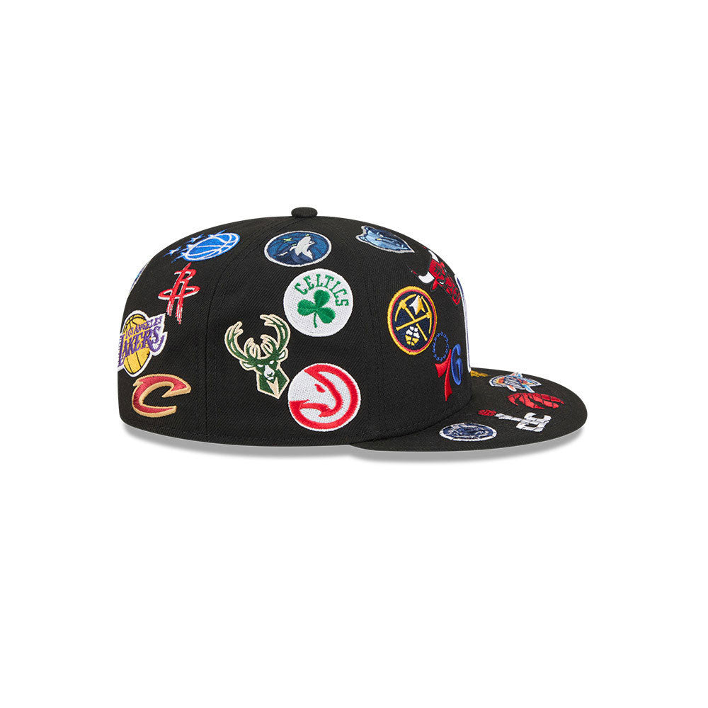 NBA All Over Patch 59FIFTY New Era Black Official NBA Fan Gear