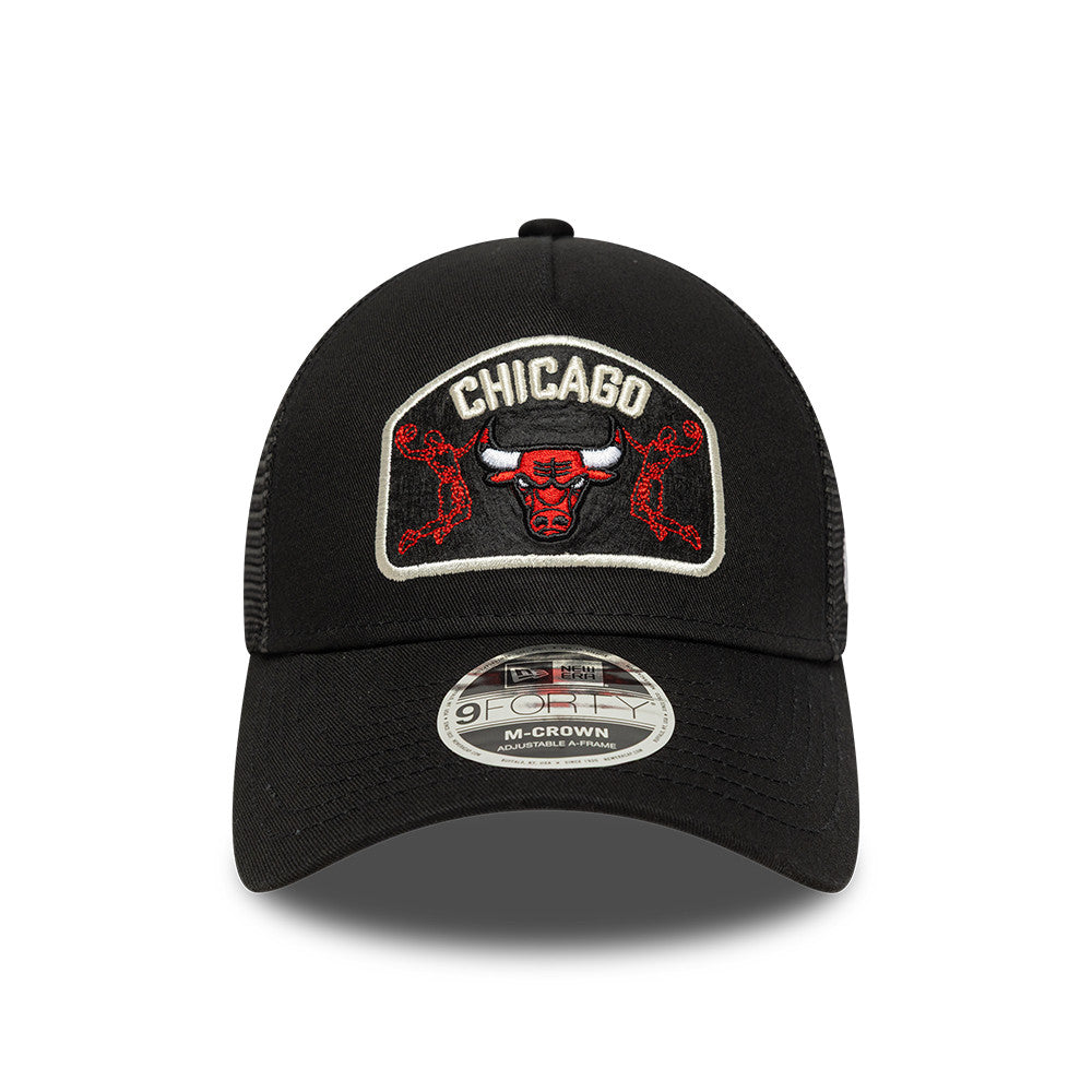 Chicago Bulls NBA Patch Trucker Mcrown Black Official NBA Fan Gear