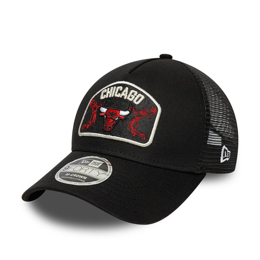 Chicago Bulls NBA Patch Trucker Mcrown Black Official NBA Fan Gear