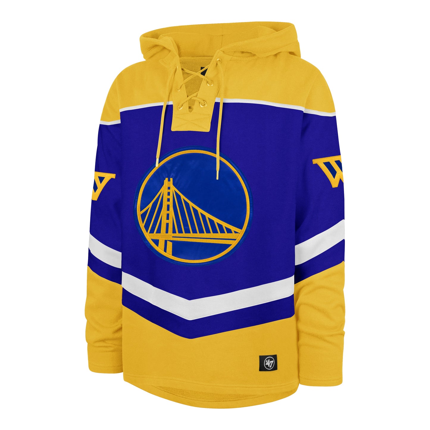 GOLDEN STATE WARRIORS TRI SATIN '47 LAYUP LACER HOOD Official NBA Fan Gear