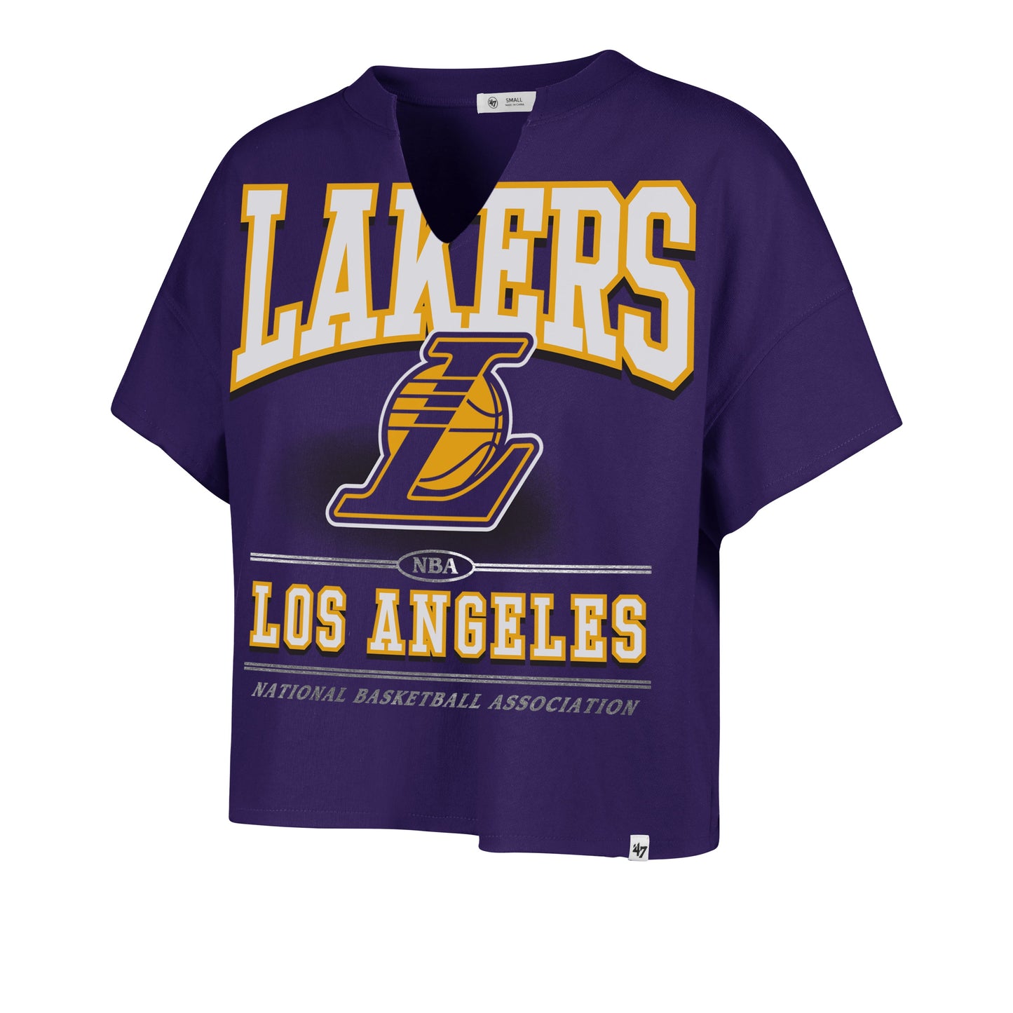 LOS ANGELES LAKERS ELATION OVERSIZED '47 NOTCH NECK TEE WOMENS Official NBA Fan Gear