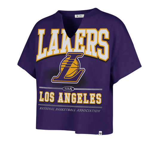 LOS ANGELES LAKERS ELATION OVERSIZED '47 NOTCH NECK TEE WOMENS Official NBA Fan Gear