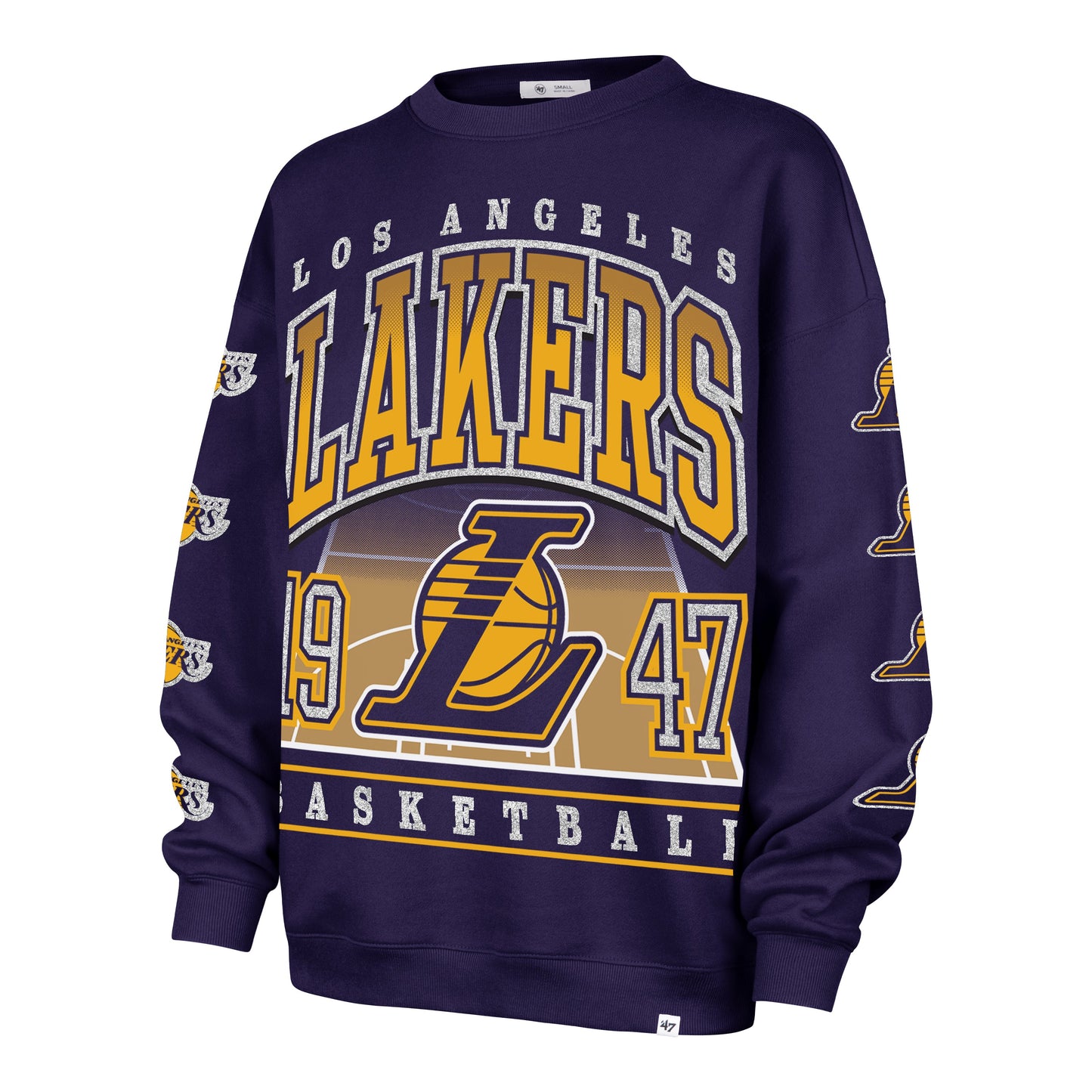 LOS ANGELES LAKERS GO BIG '47 OVERSIZED CREW WOMENS Official NBA Fan Gear