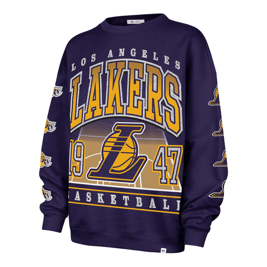 LOS ANGELES LAKERS GO BIG '47 OVERSIZED CREW WOMENS Official NBA Fan Gear