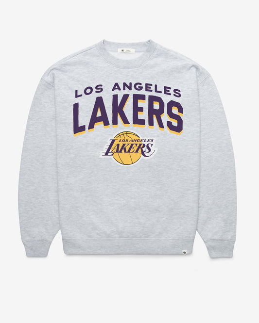 LOS ANGELES LAKERS CAMPUS ARCH CLOUD '47 OVERSIZED CREW WOMENS Official NBA Fan Gear