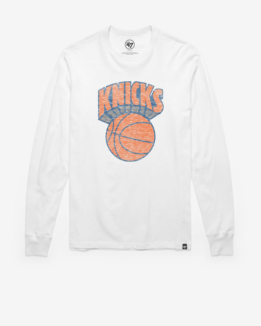 NEW YORK KNICKS HARDWOOD CLASSICS PREMIER '47 FRANKLIN LONG SLEEVE TEE Official NBA Fan Gear