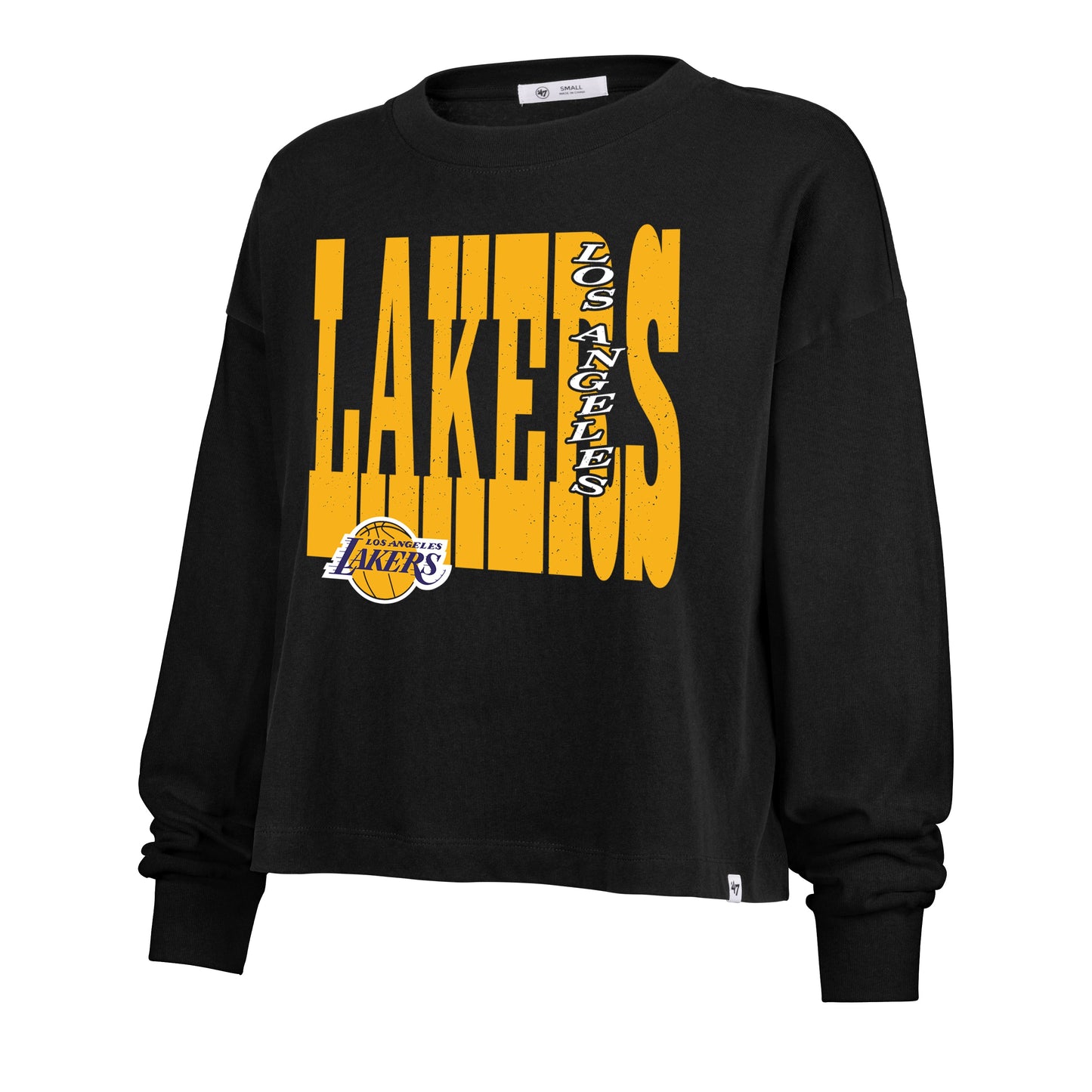 LOS ANGELES LAKERS BOLD STACK '47 SYDNEY LONG SLEEVE TEE WOMENS Official NBA Fan Gear