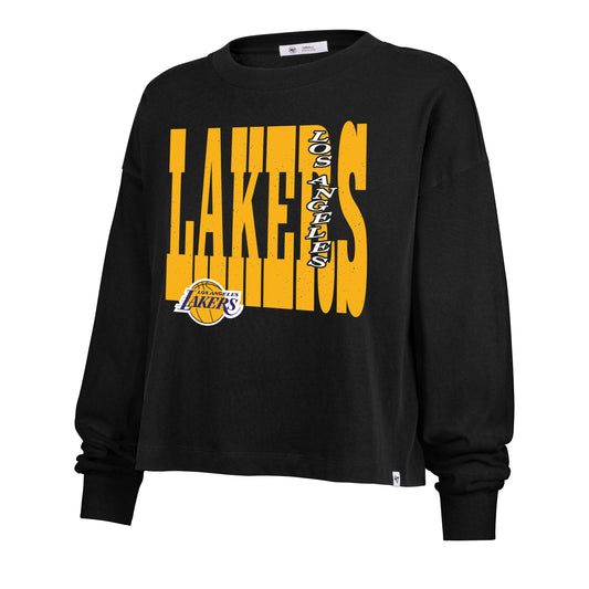 LOS ANGELES LAKERS BOLD STACK '47 SYDNEY LONG SLEEVE TEE WOMENS Official NBA Fan Gear