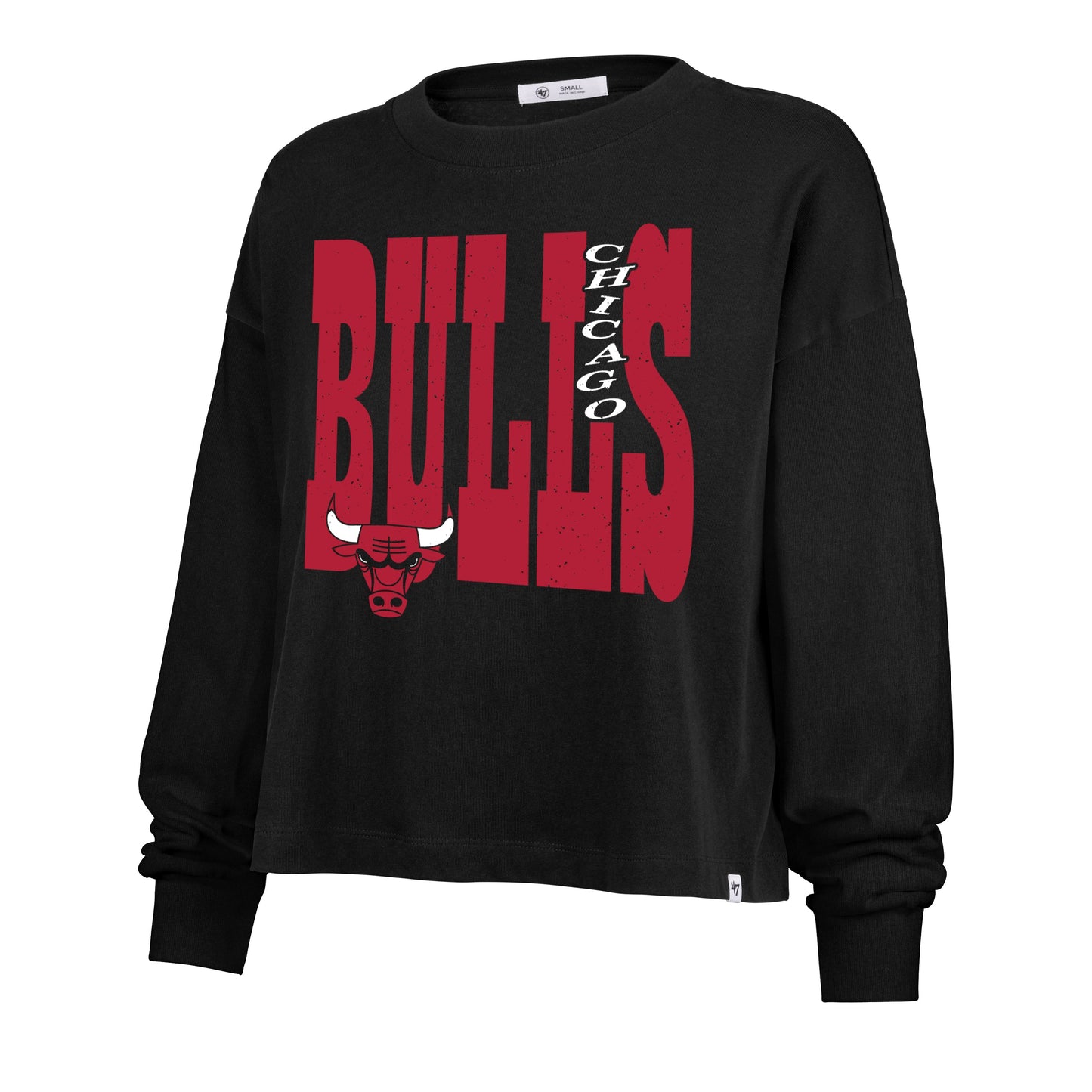 CHICAGO BULLS BOLD STACK '47 SYDNEY LONG SLEEVE TEE WOMENS Official NBA Fan Gear