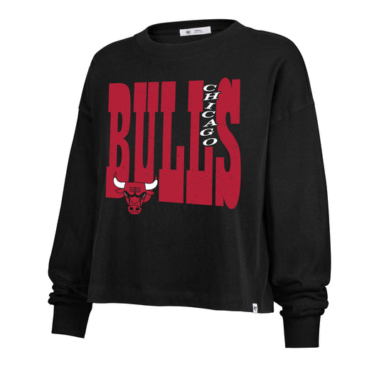 CHICAGO BULLS BOLD STACK '47 SYDNEY LONG SLEEVE TEE WOMENS Official NBA Fan Gear