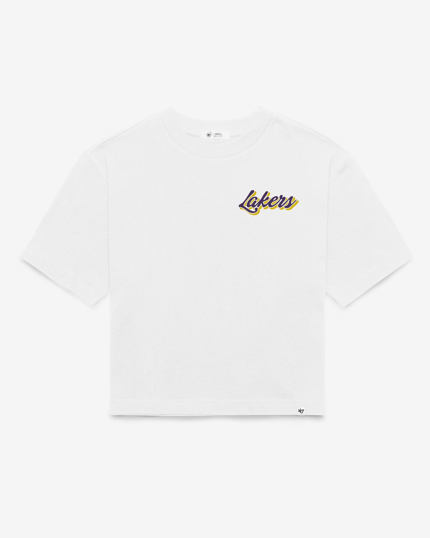 LOS ANGELES LAKERS COLLAGE SCRIPT '47 REED CITY TEE WOMENS Official NBA Fan Gear