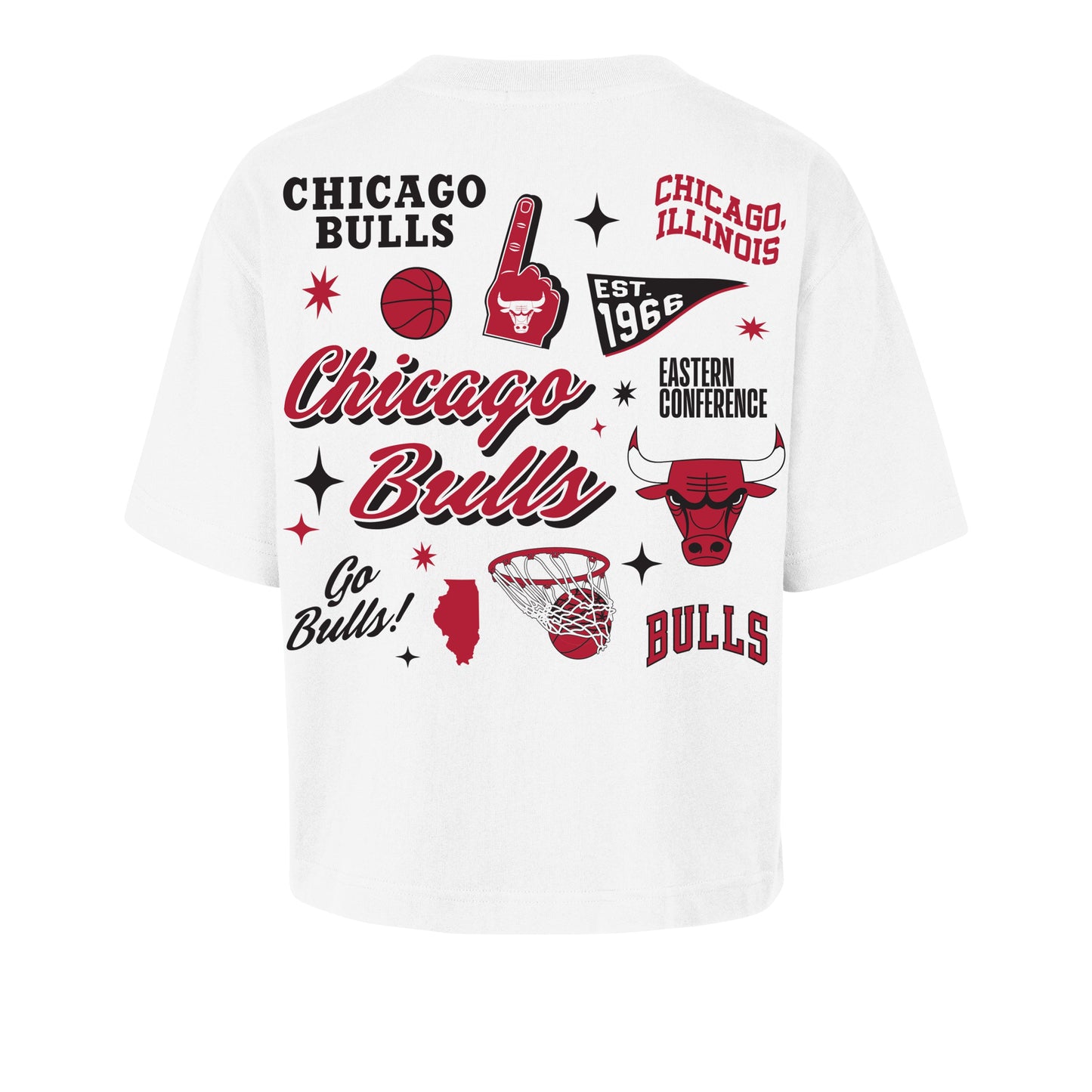 CHICAGO BULLS COLLAGE SCRIPT '47 REED CITY TEE WOMENS Official NBA Fan Gear