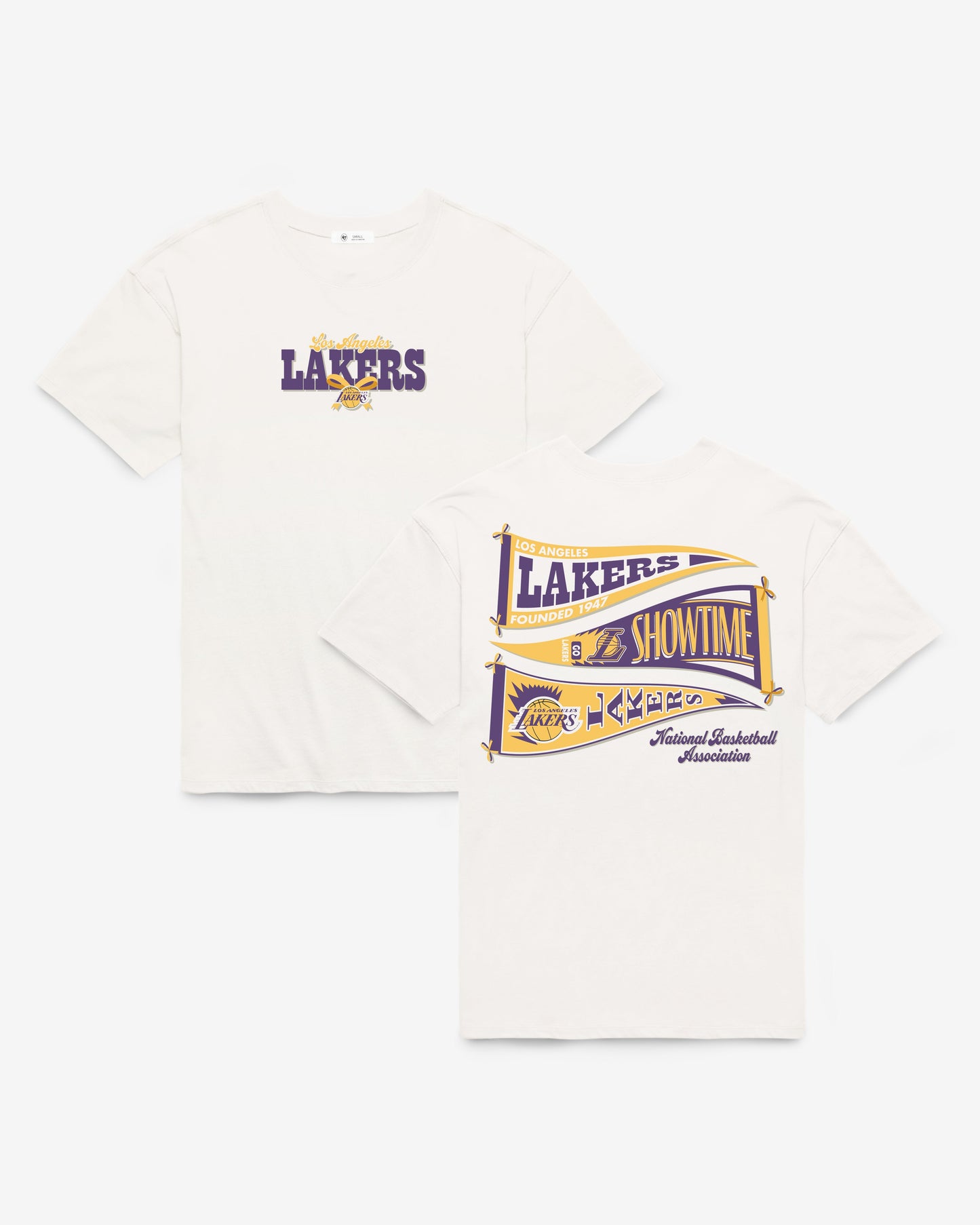 LOS ANGELES LAKERS BOW AND BANNER BACKER '47 SADIE TEE WOMENS Official NBA Fan Gear