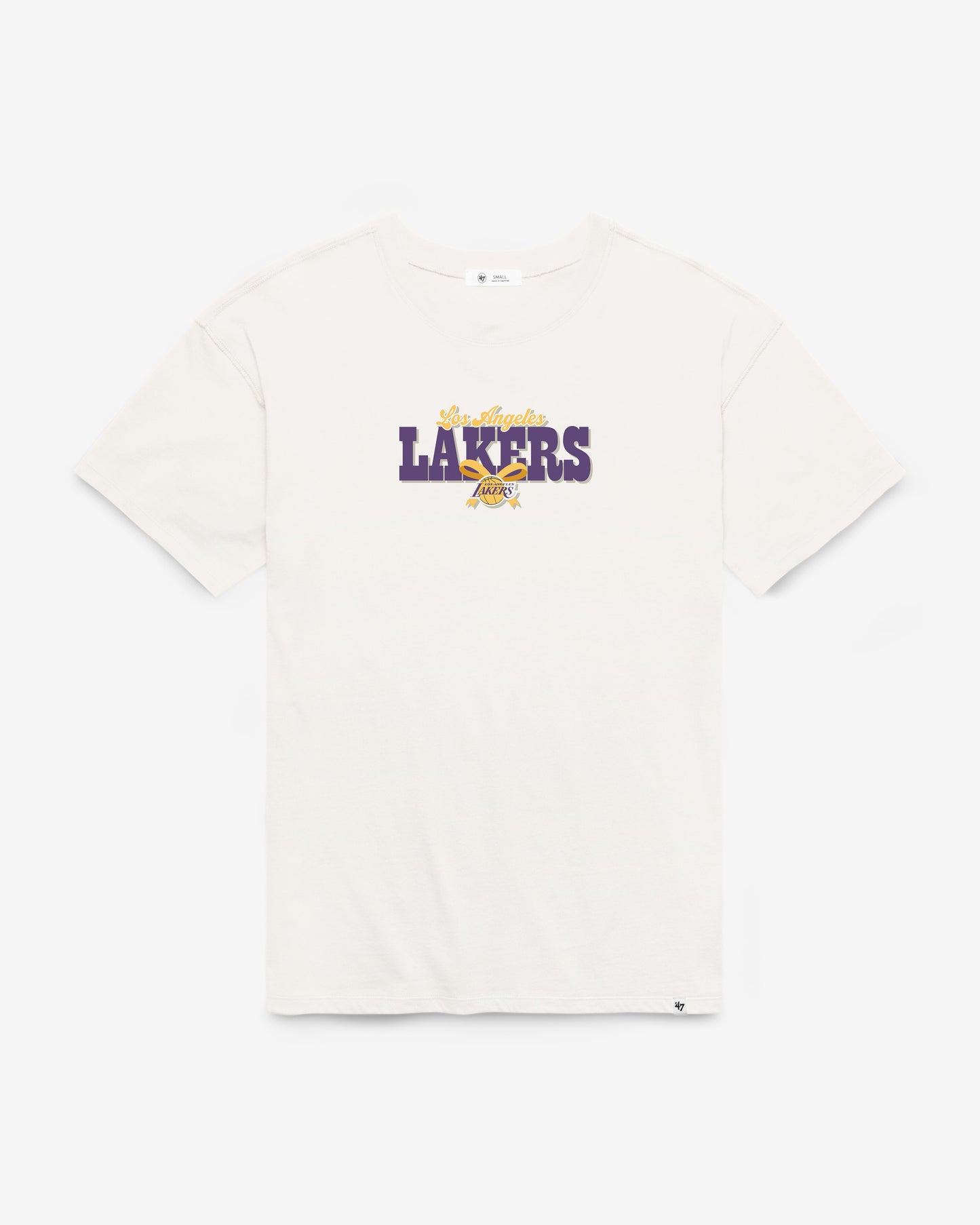 LOS ANGELES LAKERS BOW AND BANNER BACKER '47 SADIE TEE WOMENS Official NBA Fan Gear