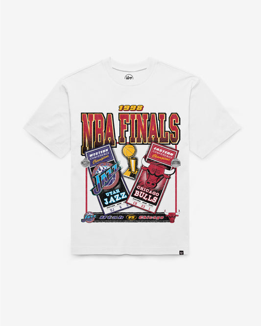 UTAH JAZZ VS. CHICAGO BULLS NBA FINALS DUELING COURT MATCHUP '47 FOUNDATION TEE Official NBA Fan Gear