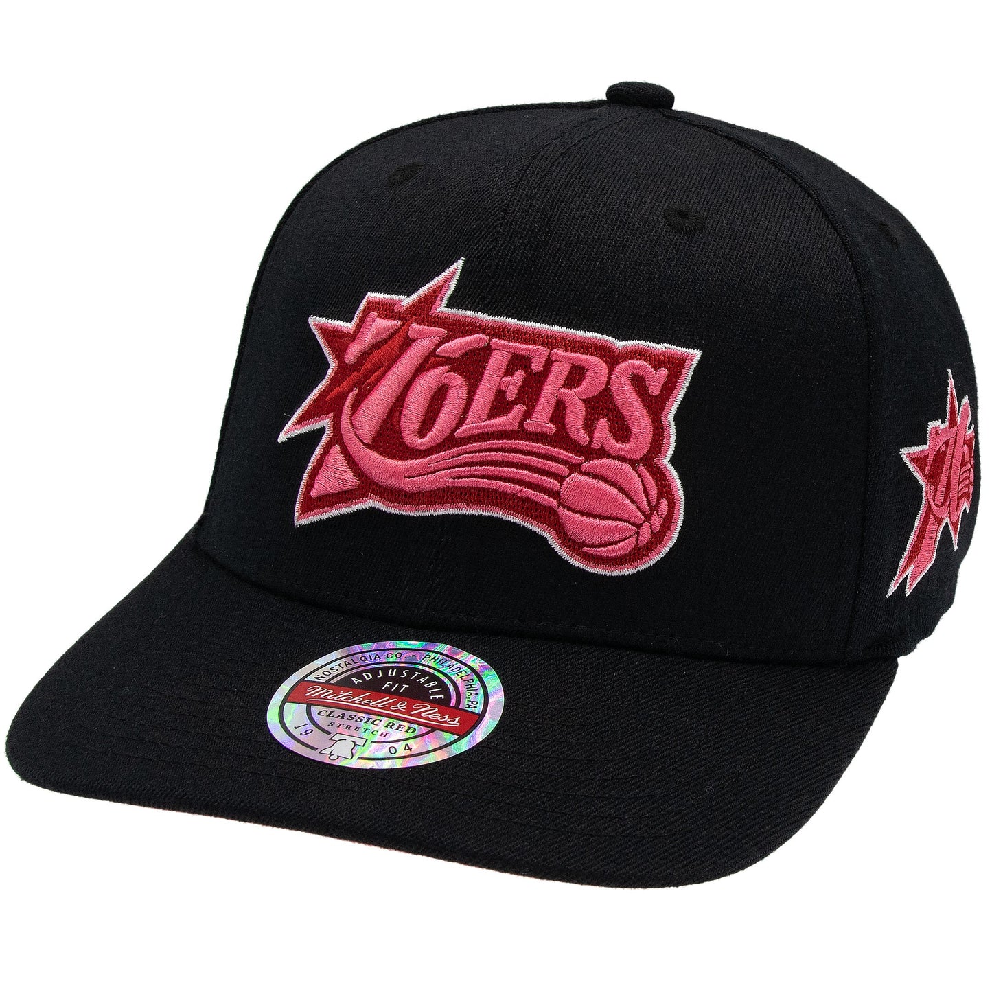 Philadelphia 76ers NBA Is It Pink? Classic Red Snapback Mitchell & Ness Black/Pink Official NBA Fan Gear