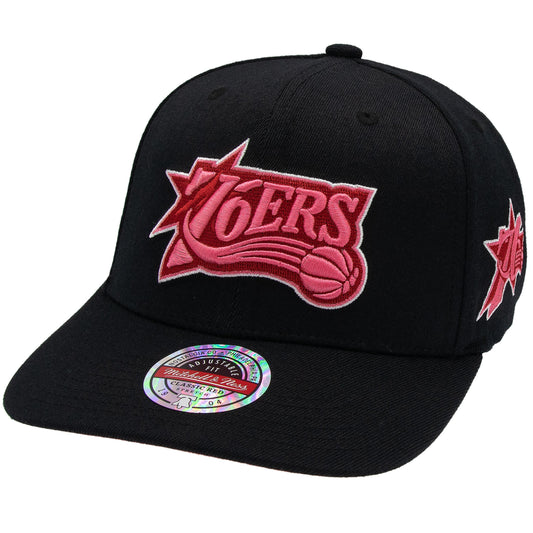 Philadelphia 76ers NBA Is It Pink? Classic Red Snapback Mitchell & Ness Black/Pink Official NBA Fan Gear