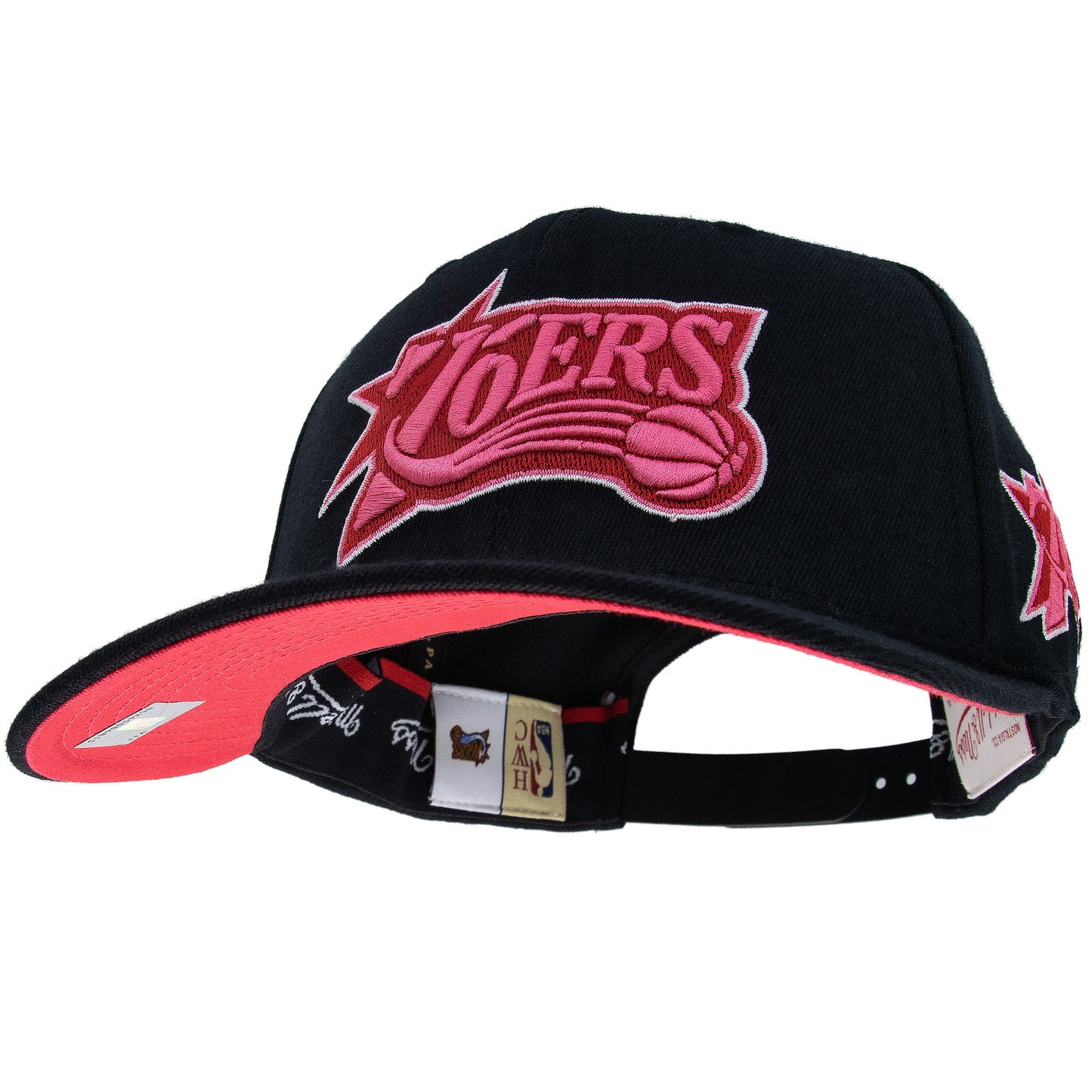 Philadelphia 76ers NBA Is It Pink? Classic Red Snapback Mitchell & Ness Black/Pink Official NBA Fan Gear