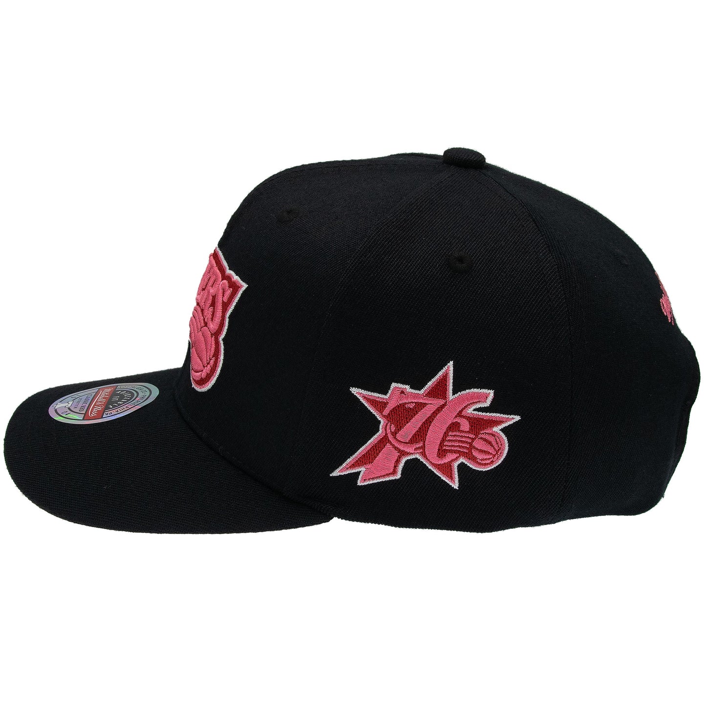 Philadelphia 76ers NBA Is It Pink? Classic Red Snapback Mitchell & Ness Black/Pink Official NBA Fan Gear