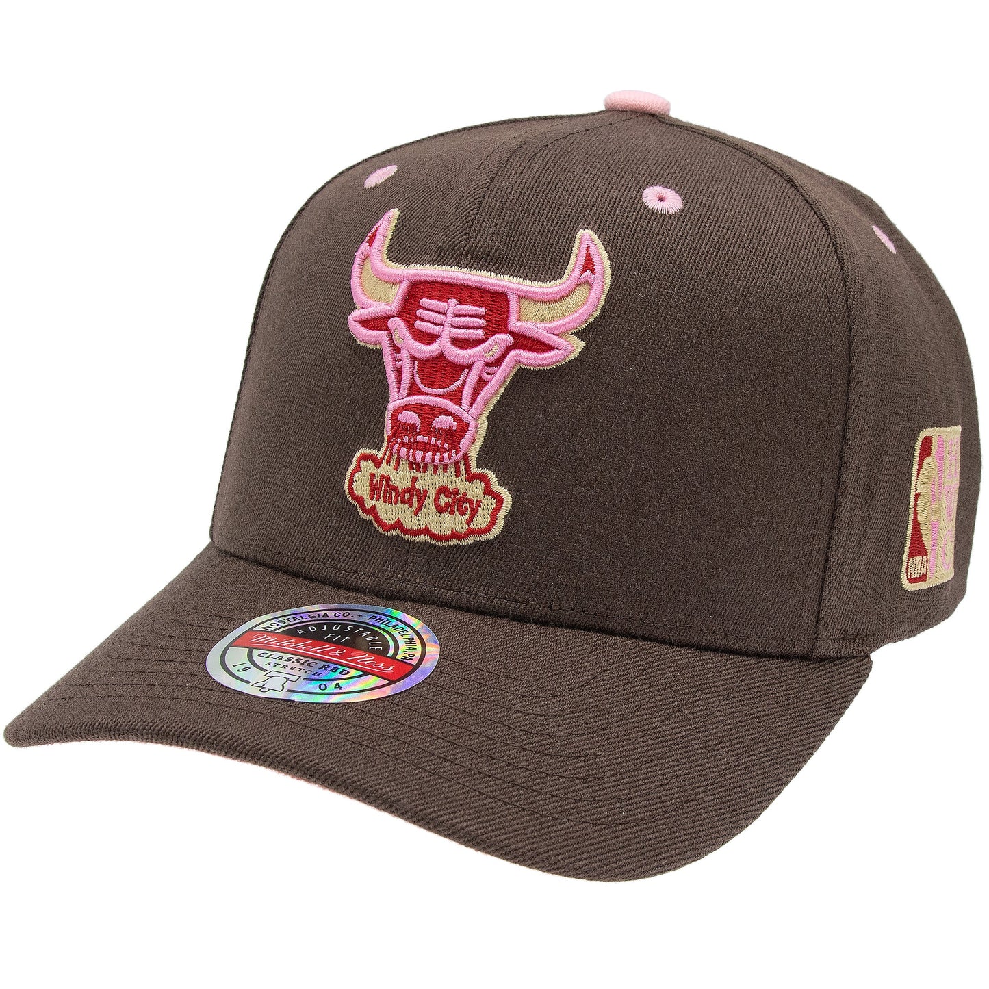 Chicago Bulls NBA Brown Sugar Bacon Classic Red Snapback Mitchell & Ness Brown/Pink Official NBA Fan Gear