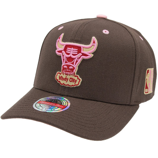 Chicago Bulls NBA Brown Sugar Bacon Classic Red Snapback Mitchell & Ness Brown/Pink Official NBA Fan Gear