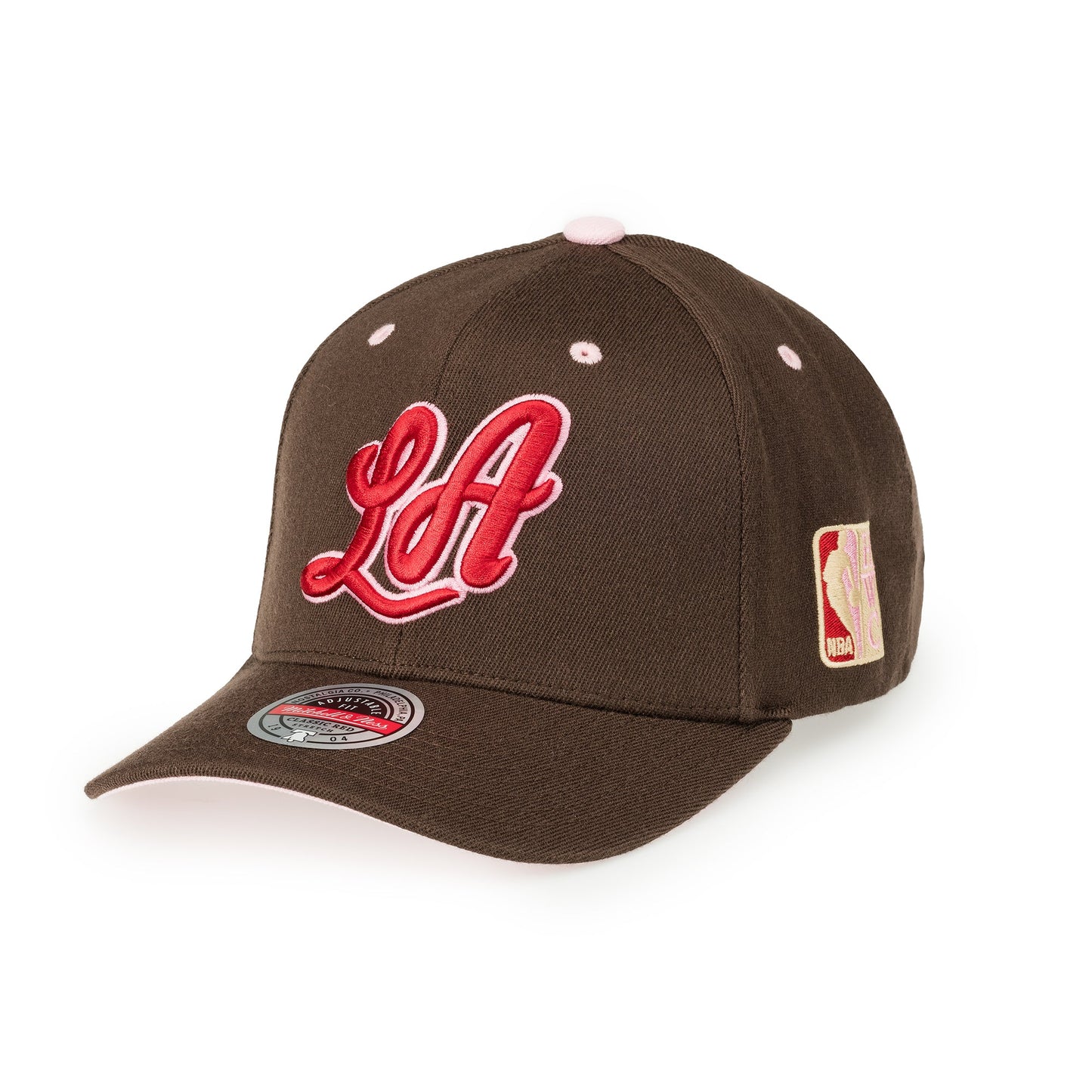 Los Angeles Lakers NBA Brown Sugar Bacon Classic Red Snapback Mitchell & Ness Brown/Pink Official NBA Fan Gear