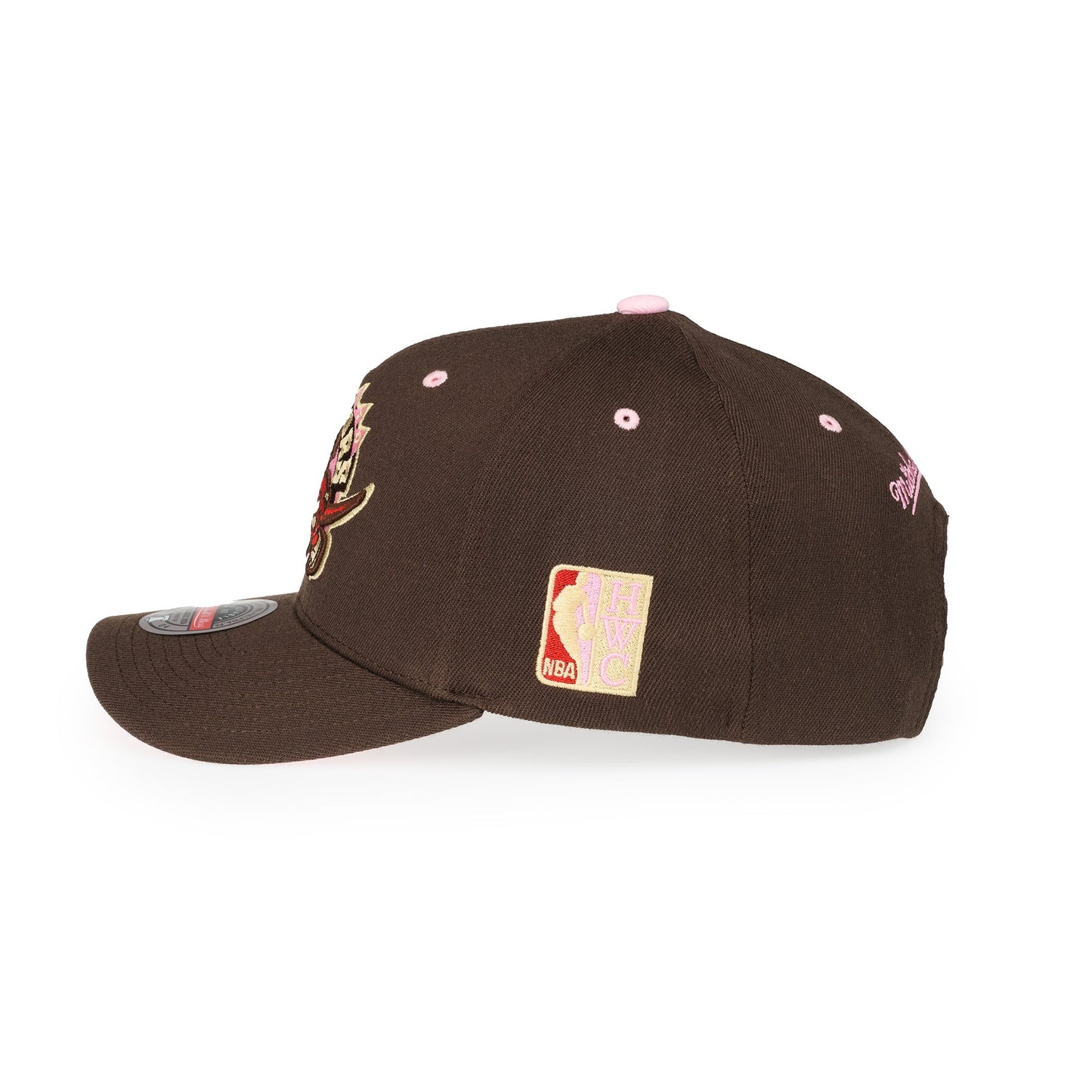 Toronto Raptors NBA Brown Sugar Bacon Classic Red Snapback Mitchell & Ness Brown/Pink Official NBA Fan Gear
