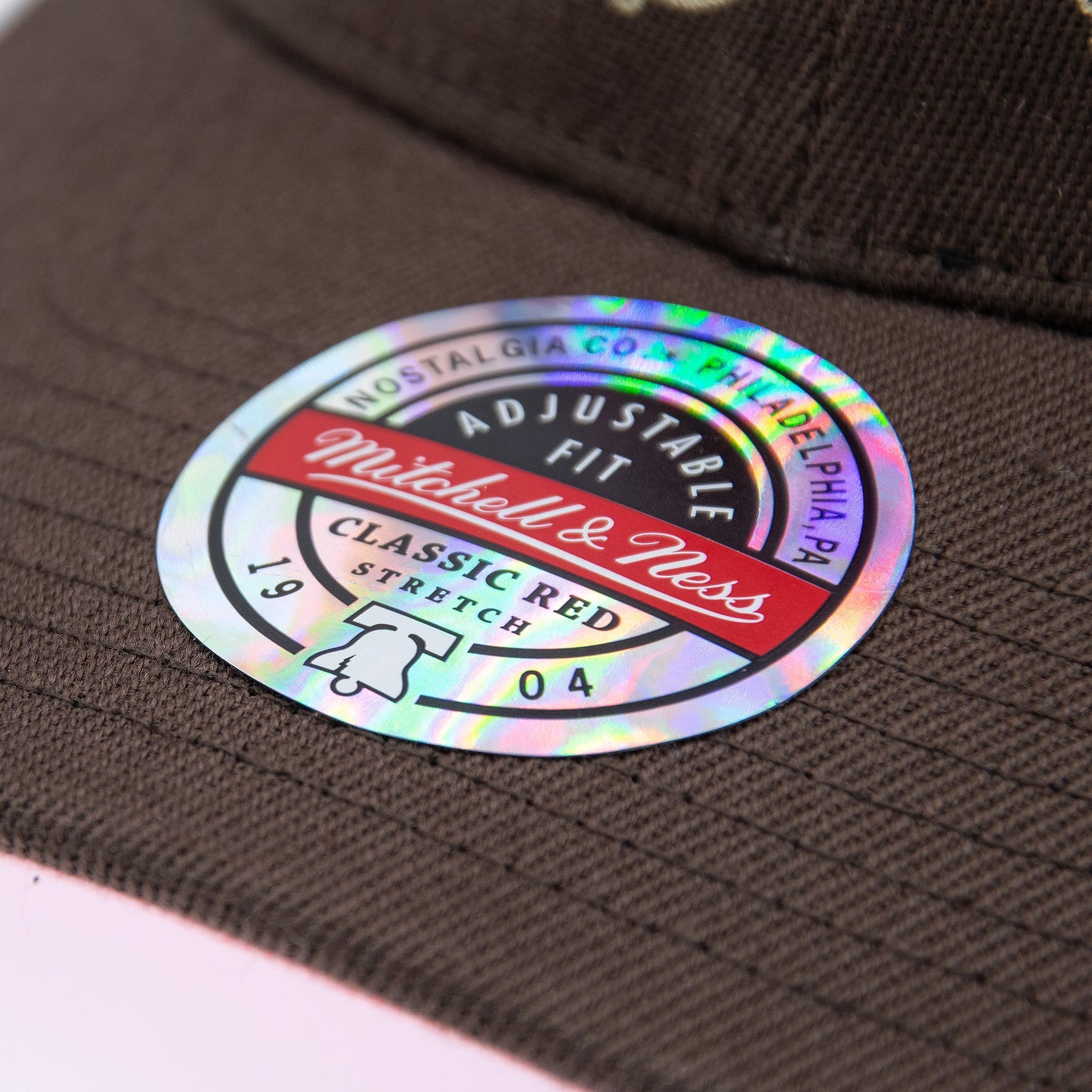 Vancouver Grizzlies NBA Brown Sugar Bacon Classic Red Snapback Mitchell & Ness Brown/Pink Official NBA Fan Gear
