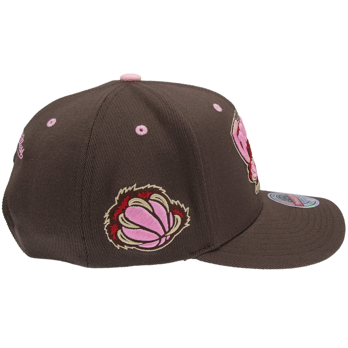 Vancouver Grizzlies NBA Brown Sugar Bacon Classic Red Snapback Mitchell & Ness Brown/Pink Official NBA Fan Gear