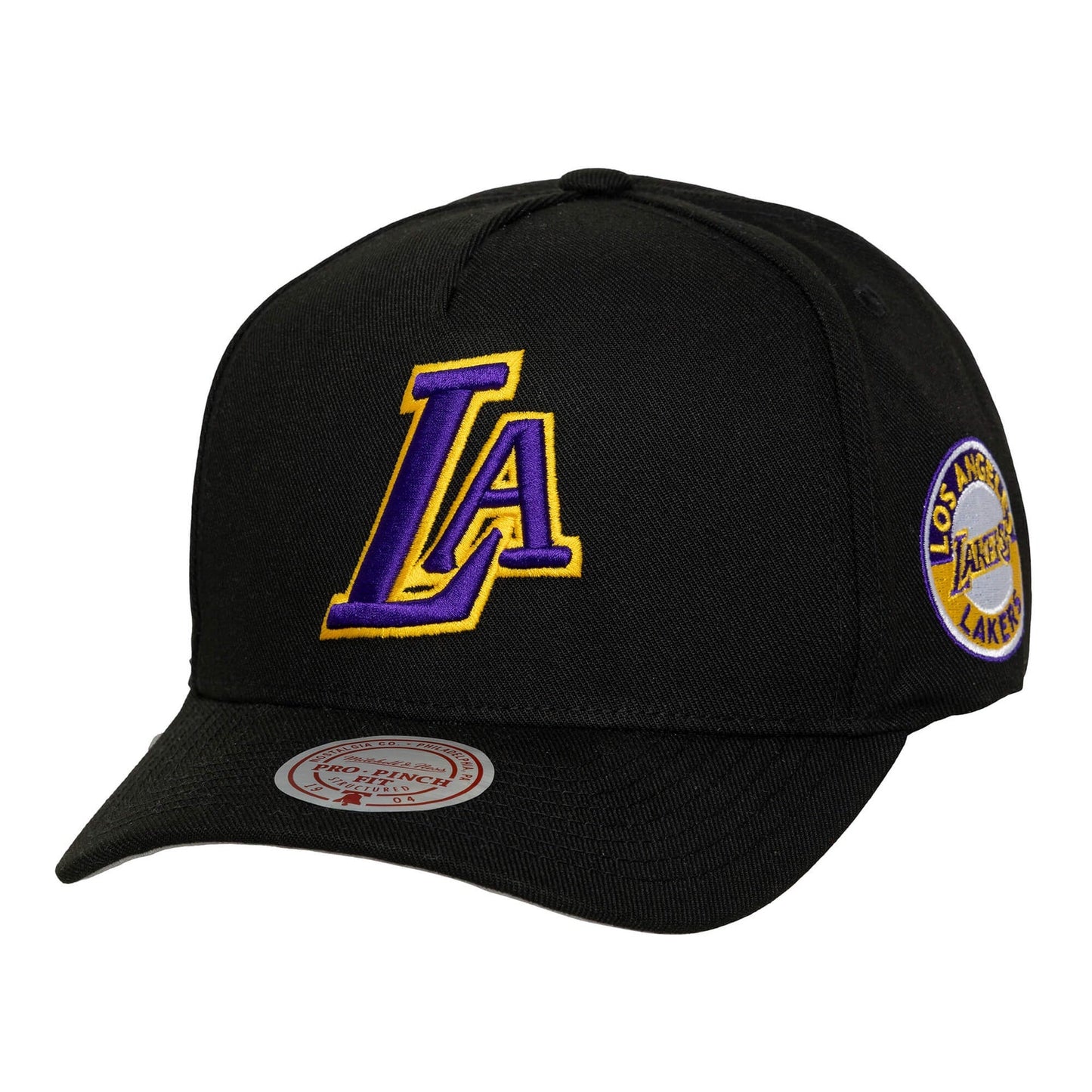 Los Angeles Lakers NBA Pro Pinch Snapback Mitchell & Ness Black Official NBA Fan Gear