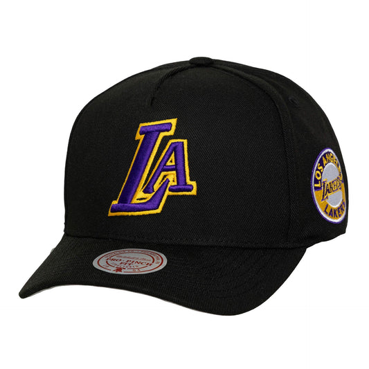 Los Angeles Lakers NBA Pro Pinch Snapback Mitchell & Ness Black Official NBA Fan Gear