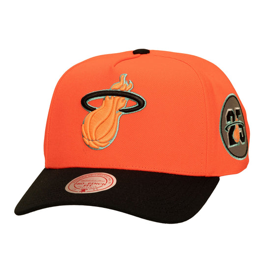 Miami Heat NBA In the City Pro Snapback Mitchell & Ness Neon Pink Official NBA Fan Gear