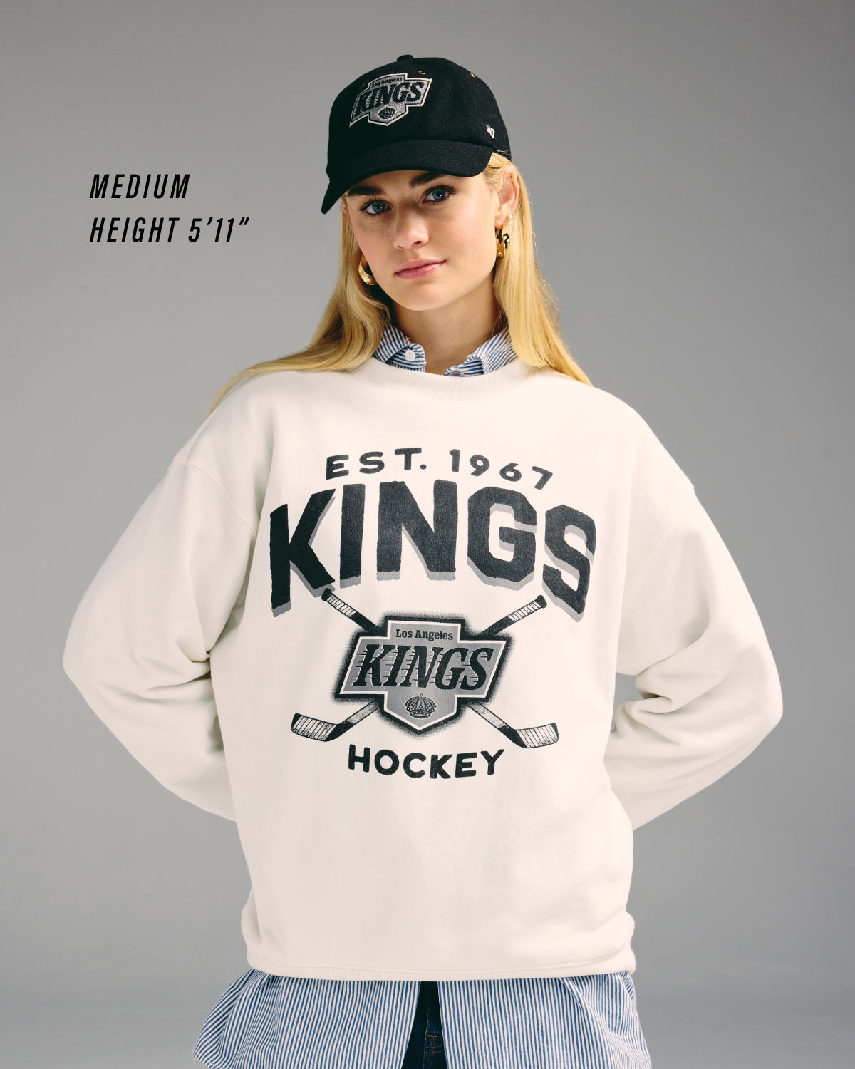LOS ANGELES LAKERS ARCH CLOUD '47 OVERSIZED CREW WOMENS Official NBA Fan Gear