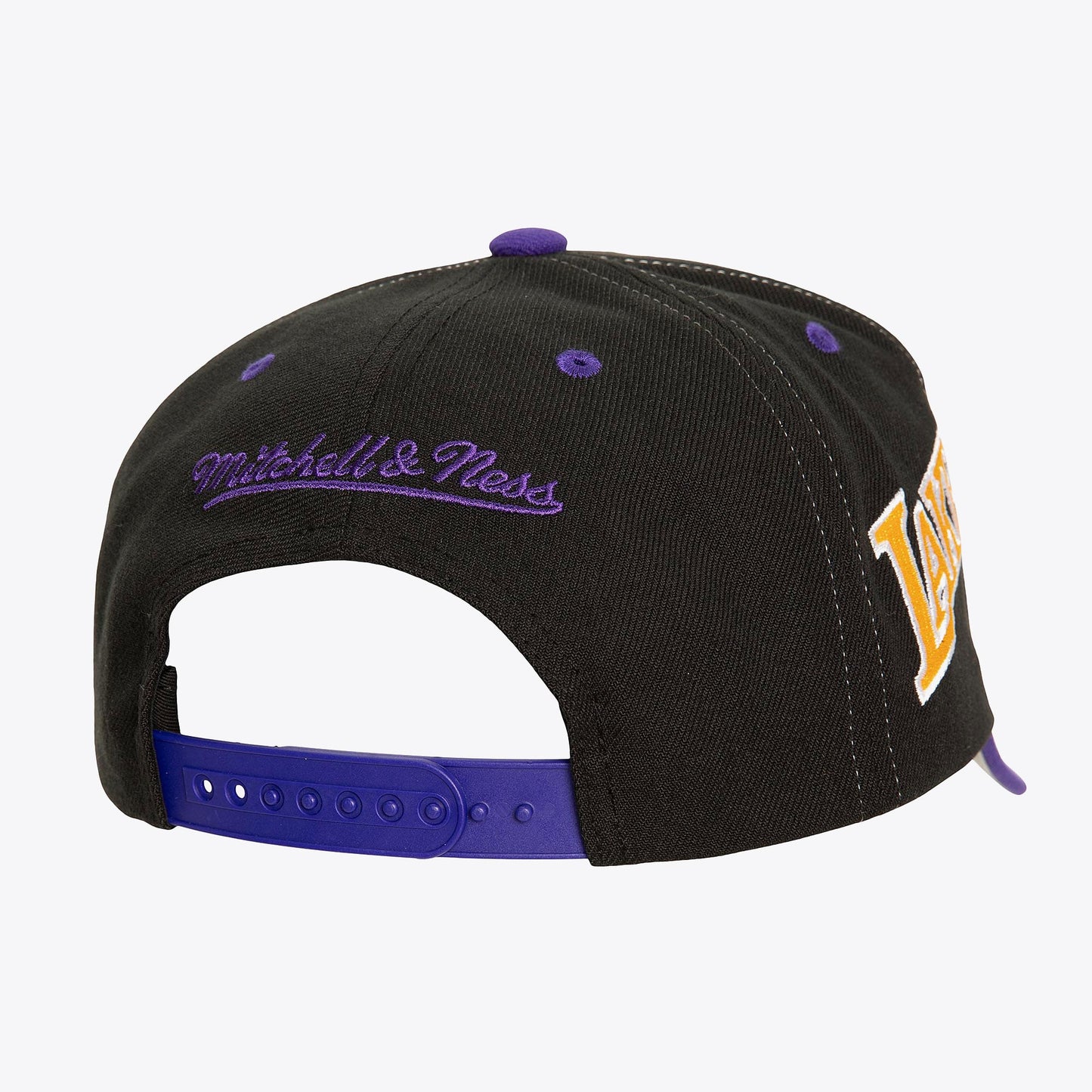 LA Lakers NBA Overbite Pro Snapback Mitchell & Ness Black/Purple Official NBA Fan Gear