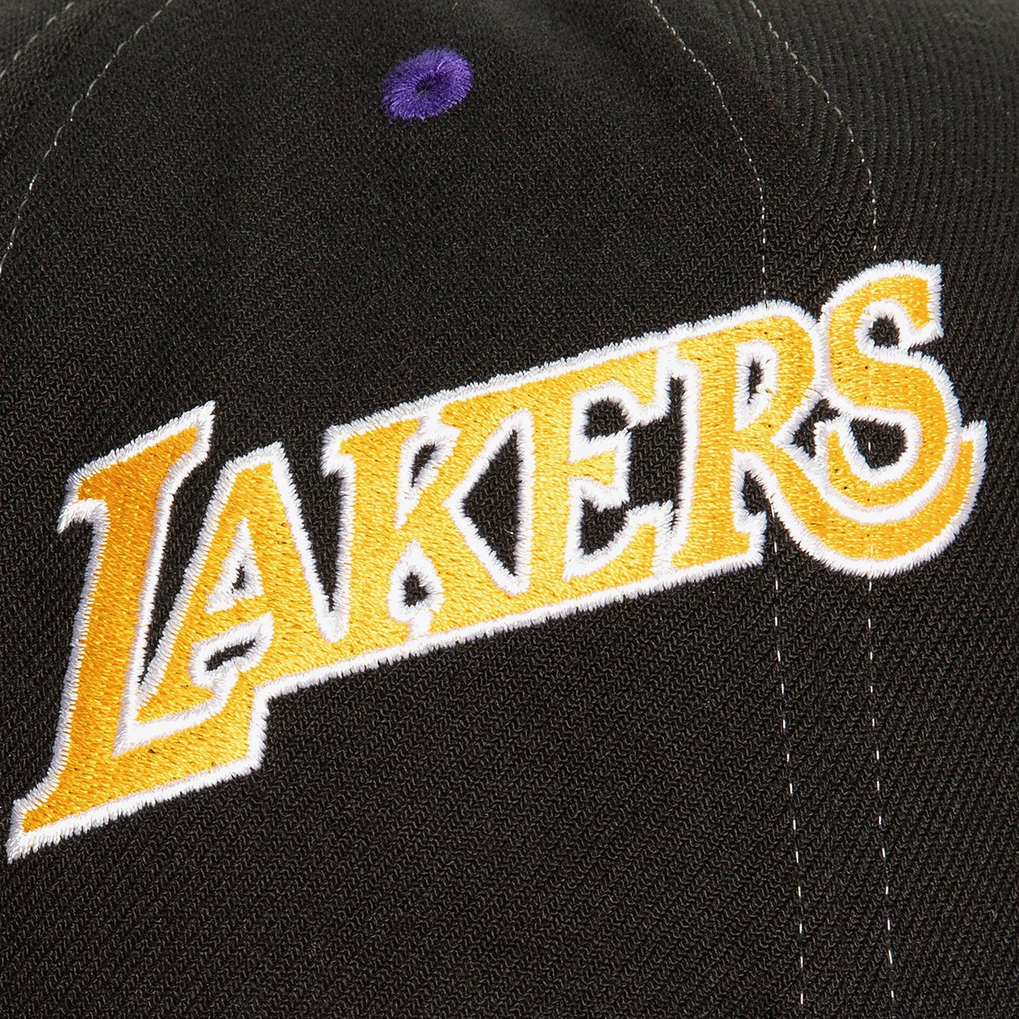 LA Lakers NBA Overbite Pro Snapback Mitchell & Ness Black/Purple Official NBA Fan Gear