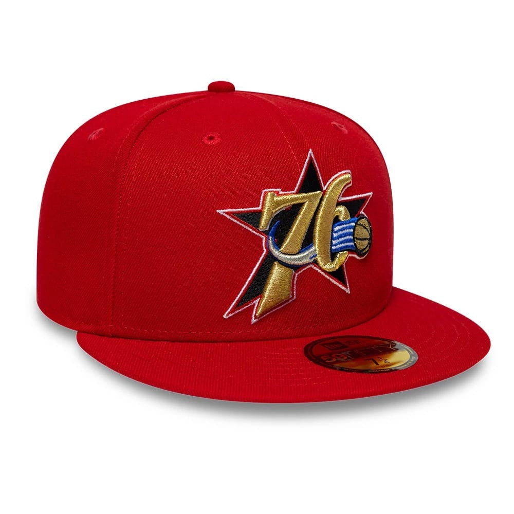 Philadelphia 76ers NBA Hardwood Classic 59FIFTY Fitted New Era Red Official NBA Fan Gear